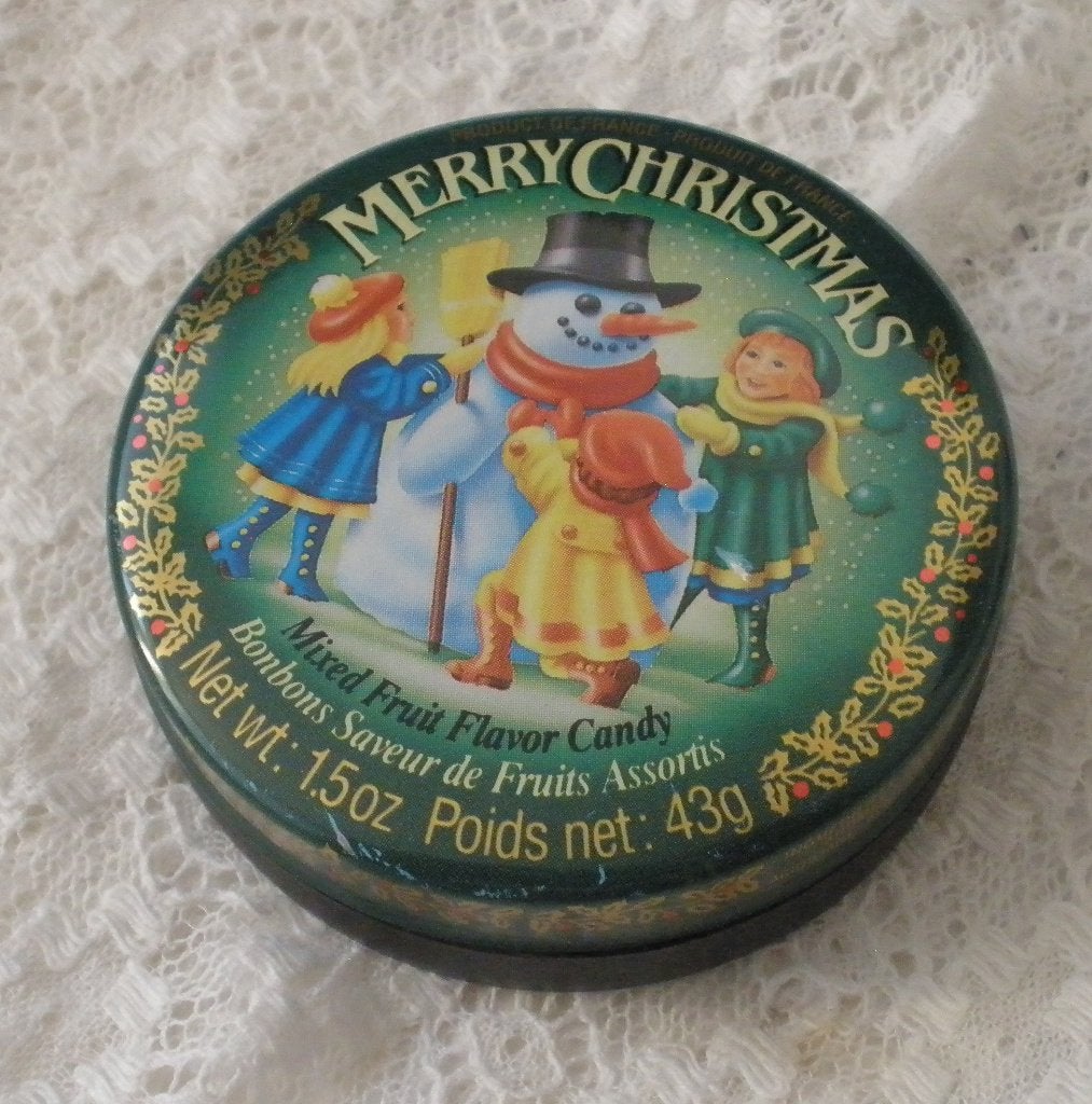 Oud klein rond Frans Kerst blikje, Verzamelen, Ophalen of Verzenden, Gebruikt, Overige, Overige merken