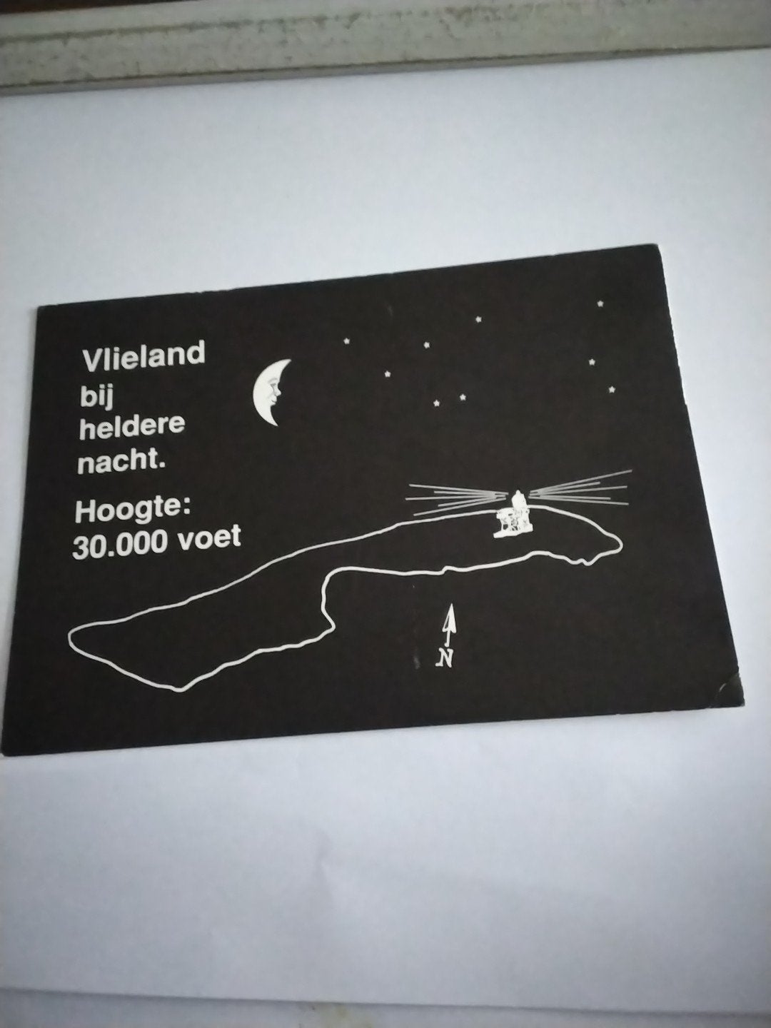 Ansichtkaart Vlieland bij heldere nacht -, Ophalen of Verzenden, 1980 tot heden, Ongelopen
