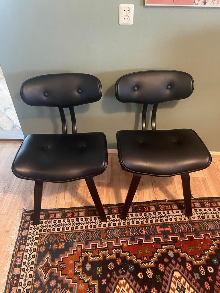 2 Dutchbone Blackwood design stoelen, Ophalen, Twee, Zwart, Leer