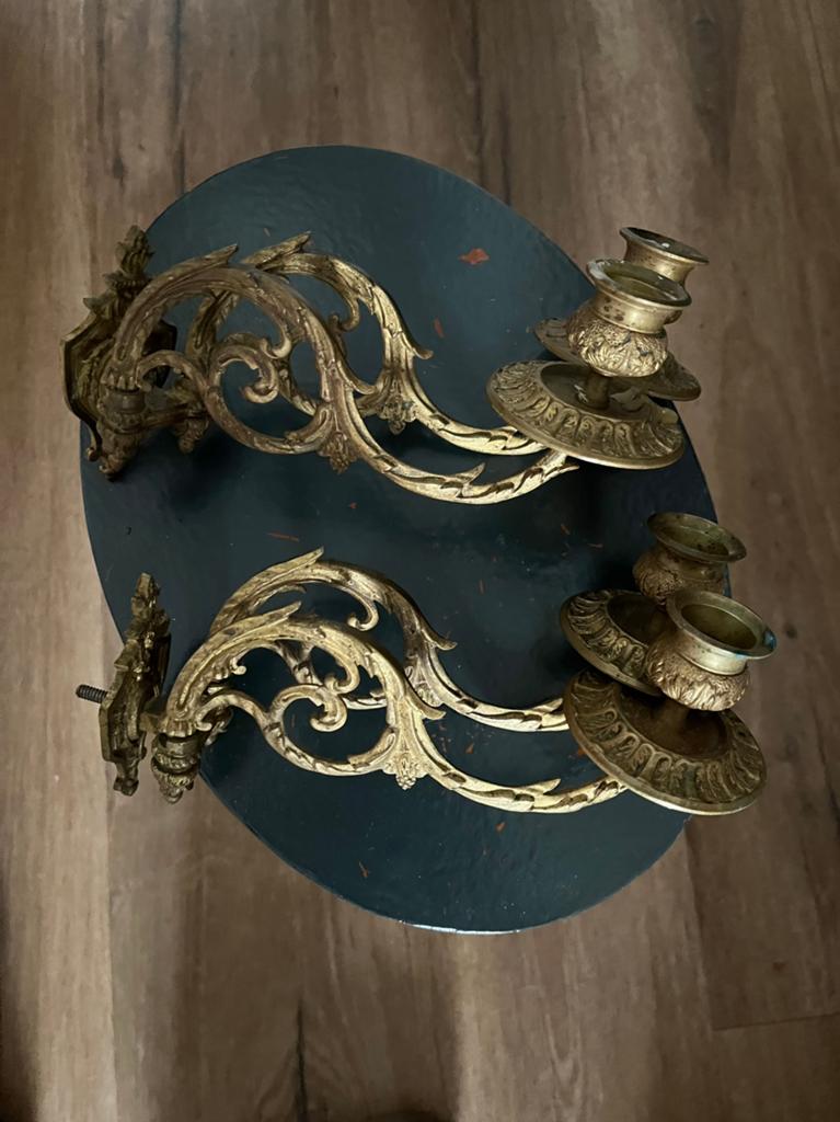 2 antieke wandkamdelaars, Ophalen, Koper of Brons