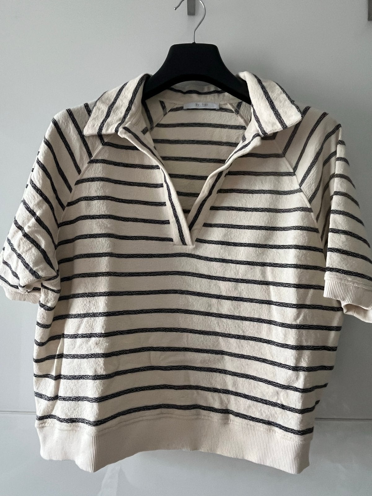 By-Bar gestreept shirt met korte mouwen, maat M, Maat 38/40 (M), Beige, Ophalen of Verzenden, Zo goed als nieuw