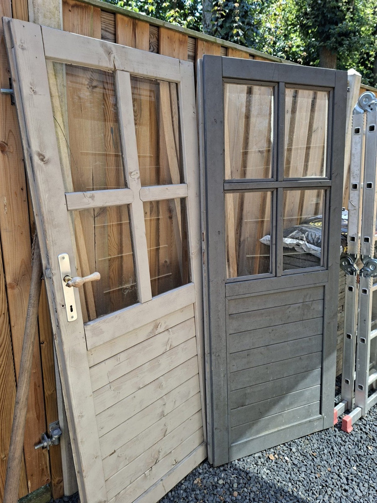 Schuurdeuren met glas, gratis af te halen nabij Groesbeek, Ophalen, Gebruikt, 80 tot 100 cm, Overige typen