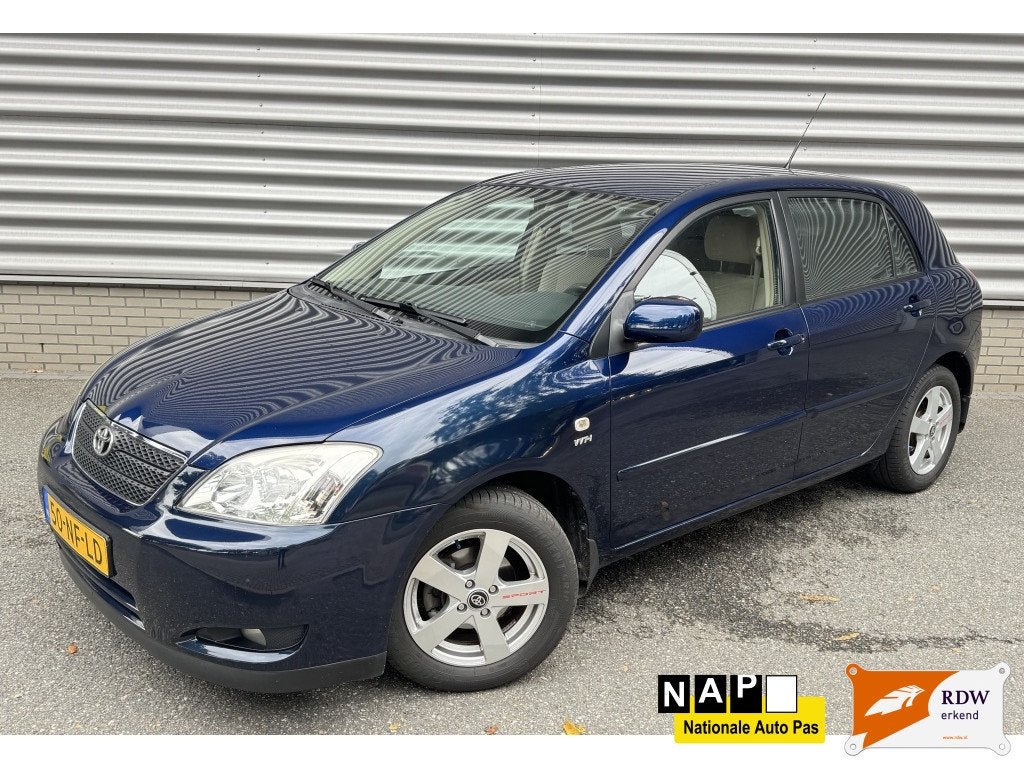 Toyota Corolla 1.6 VVT-i Linea Sol (bj 2003), Auto's, Toyota, 450 kg, Gebruikt, 4 cilinders, Blauw