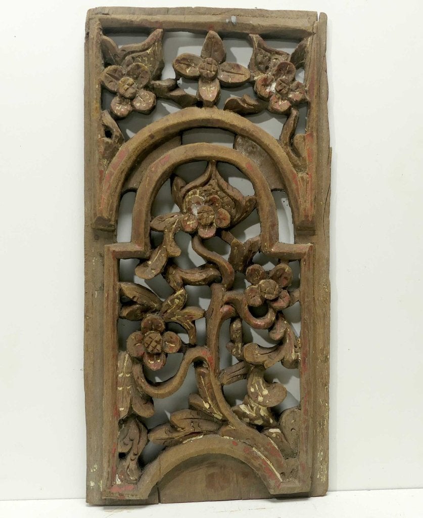 Antiek houtsnijwerk HP7 hout Indonesie kunst landelijk oud, Ophalen of Verzenden