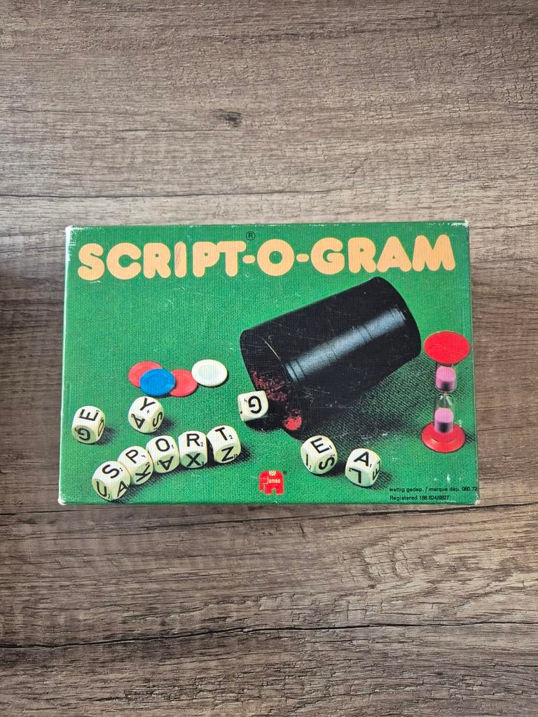 Script-O-Gram Woordspel - Vintage spel, Een of twee spelers, Ophalen of Verzenden, Gebruikt, Jumbo