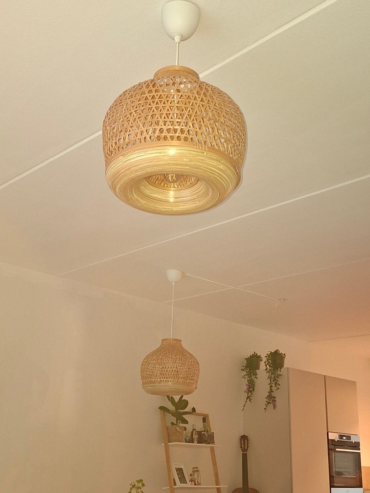 Rotan hanglamp -2x Ikea Misterhult, Huis en Inrichting, Ophalen, Bohemian, Scandinavisch, Natuurlijk, Natuurlijk materiaal, E27 (groot)