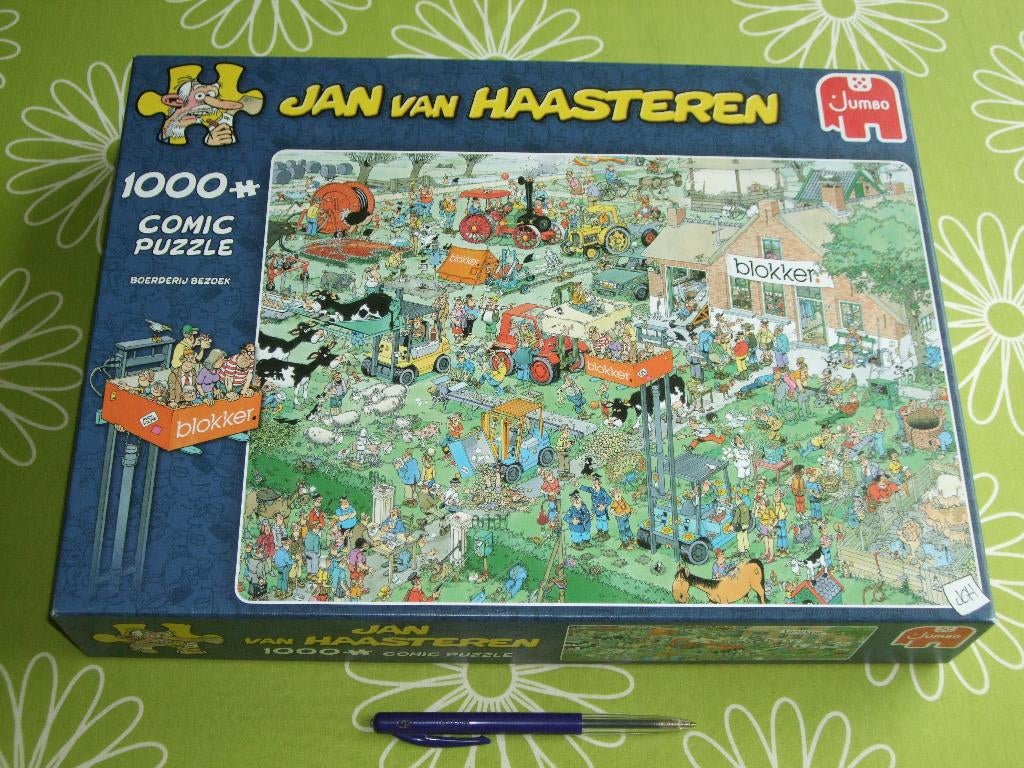 Jan van Haasteren - Blokker - Boerderijbezoek (1000 stukjes), Ophalen of Verzenden, 500 t/m 1500 stukjes, Zo goed als nieuw, Legpuzzel