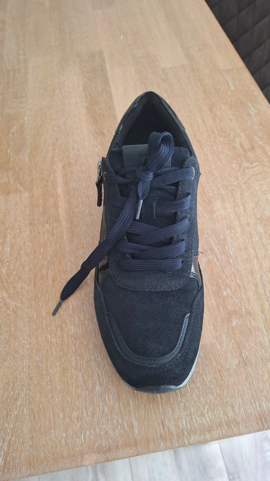 Van Haren Medicus donkerblauwe leren sneakers mt 6, Ophalen, Blauw, Van Haren Medicus, Sneakers of Gympen