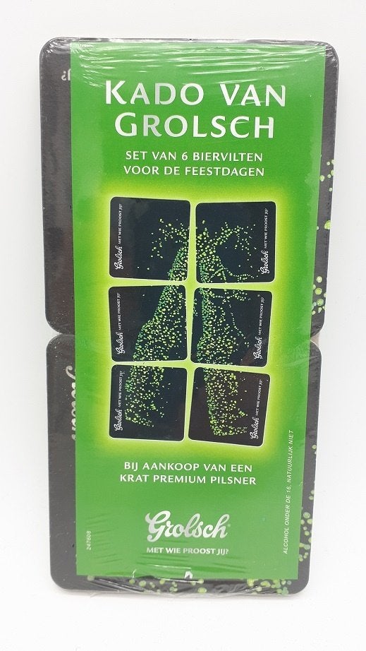 Grolsch Bierviltjesset Feestdagen 6 st., Verzamelen, Ophalen of Verzenden, Nieuw, Viltje(s), Grolsch