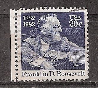 USA, Franklin D. Roosevelt, 1982., Ophalen of Verzenden, Gestempeld, Noord-Amerika