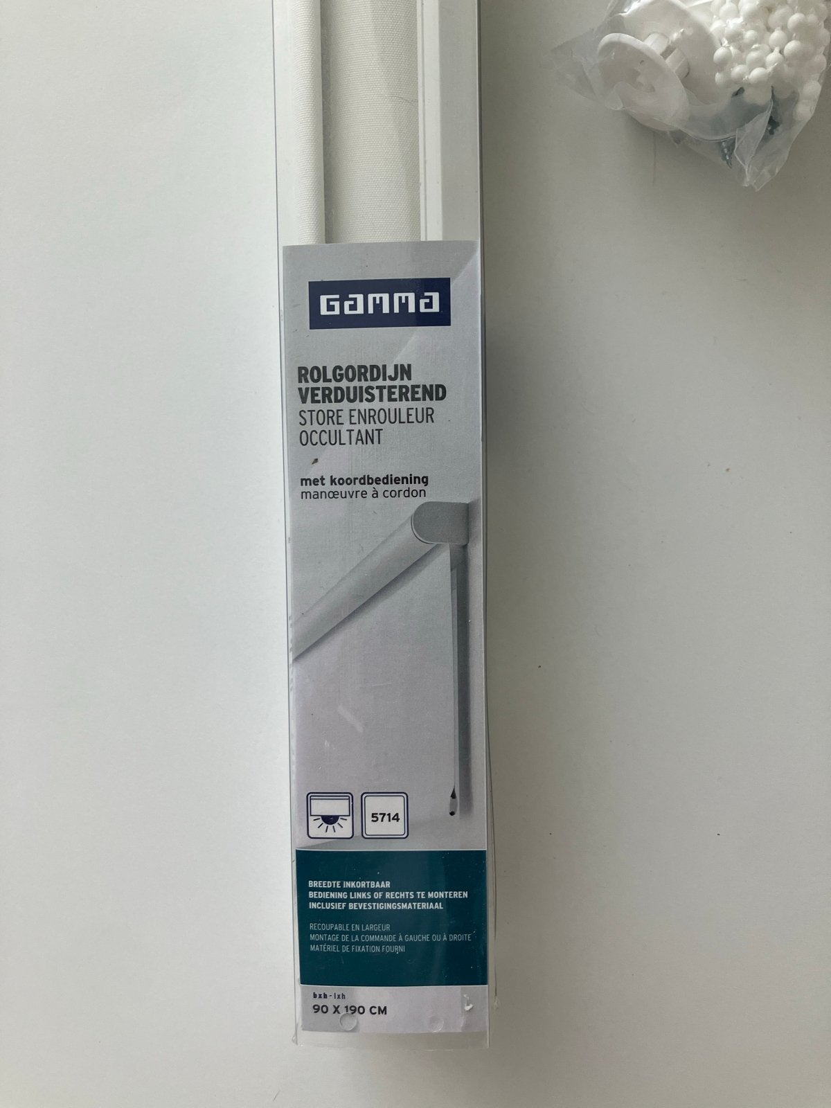 Nieuw Gamma verduisterend rolgordijn beige 90x190cm, Ophalen, Overige merken, Verduisterend, Beige