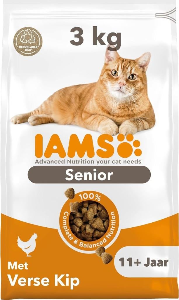 IAMS Kattenvoer AdvancedNutrition 11+Years met verse kip 3kg, Ophalen of Verzenden, Kat