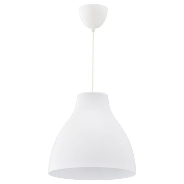 IKEA hanglamp Melodi wit, Ophalen, Kunststof, E27 (groot), Zo goed als nieuw