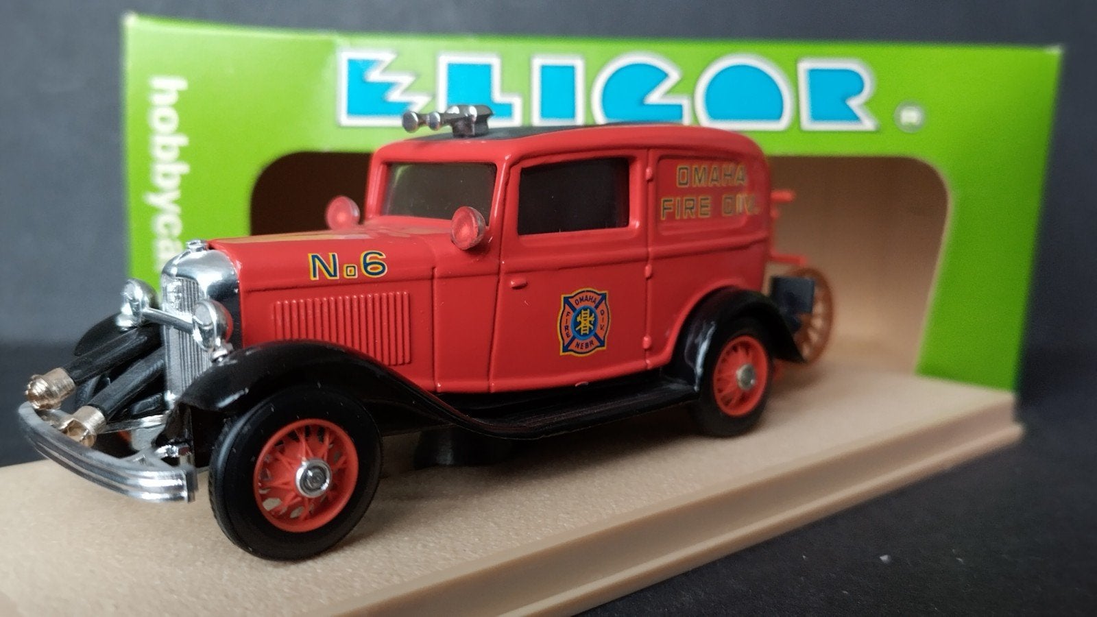 Ford V8 1934 Omaha Fire Dept 1:43 Eligor Pol, Overige merken, Auto, Verzenden, M