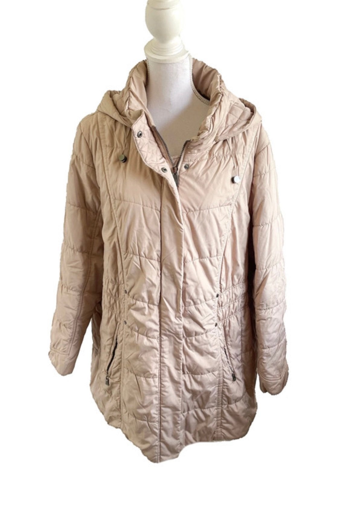 Samoon beige winterjas met Capuchon 50, Beige, Ophalen of Verzenden, Jas of Mantel, Zo goed als nieuw