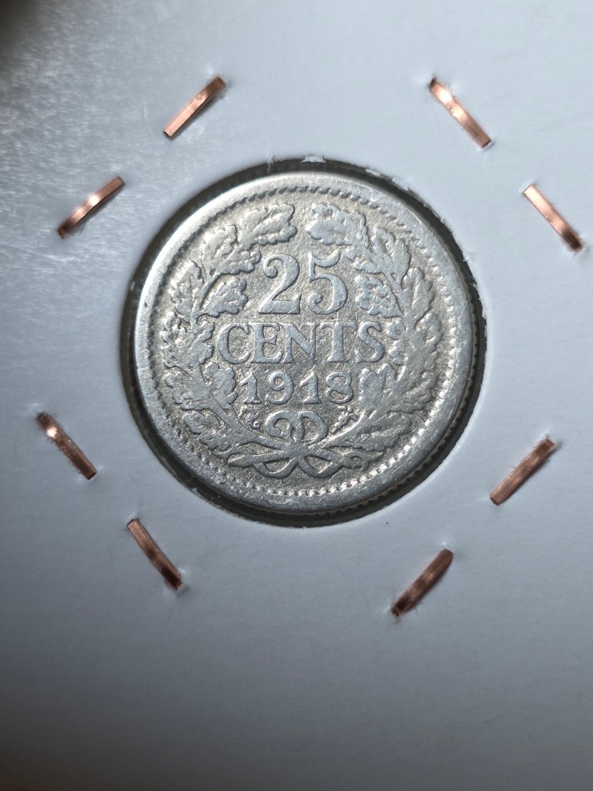 25 cent 1918 Nederland, Verzenden, Zilver, 25 cent, Koningin Wilhelmina