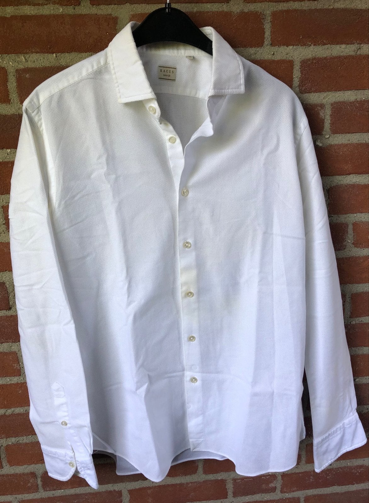 Xacus Tailor Fit overhemd - Wit - Halswijdte 41 (L), Ophalen of Verzenden, Zo goed als nieuw, Wit, Halswijdte 41/42 (L)