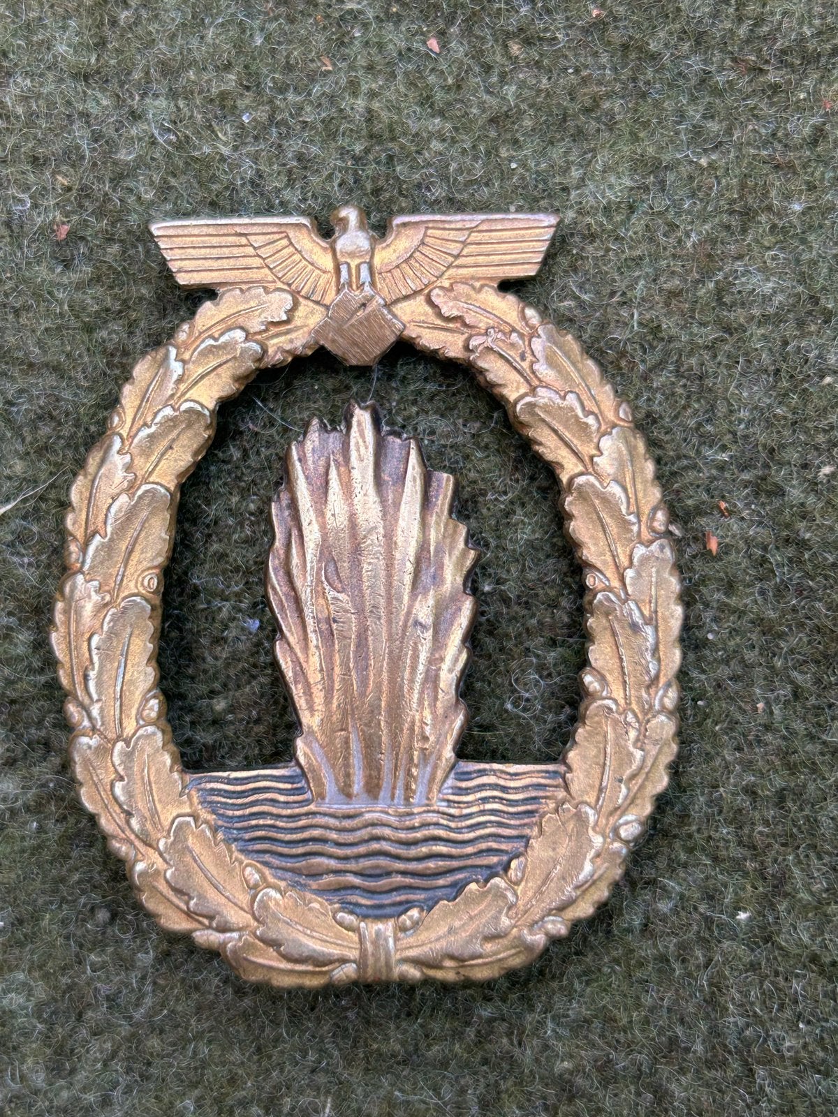 Origineel Duits Minensucher Abzeichen WO2 - Marine, Ophalen of Verzenden, Marine, Duitsland, Embleem of Badge