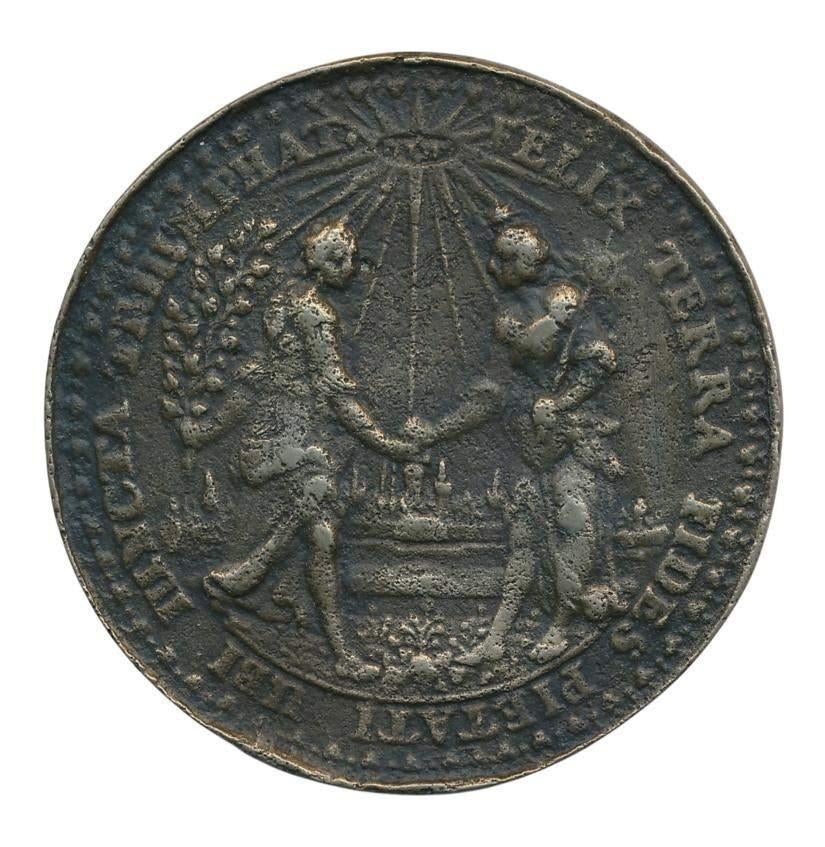 Duitsland Nagieting 17e eeuwse Huwelijkspenning, Ophalen of Verzenden, Brons, Buitenland