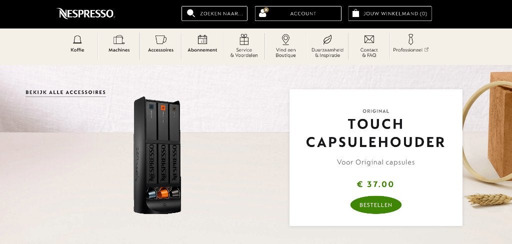 Nespresso touch capsulehouder ZGAN, Nespresso, Ophalen of Verzenden, Zo goed als nieuw, Capsulehouder
