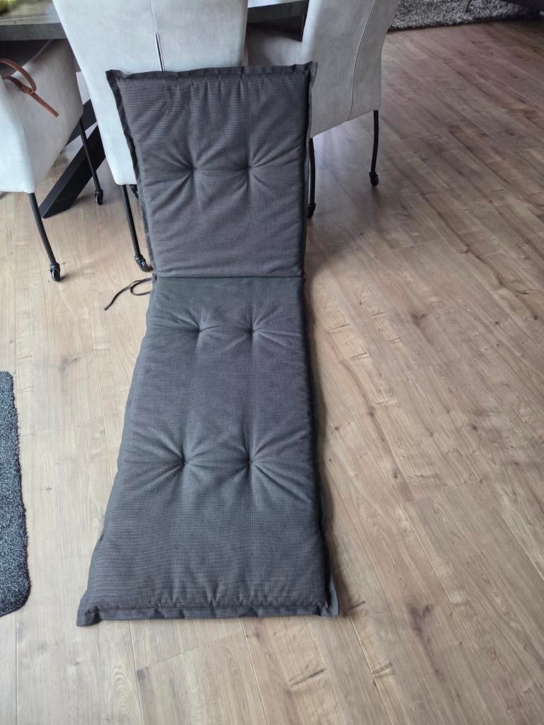 Dekchair kussen 1.86 x 58 cm met banden, bruine tint, Ophalen of Verzenden