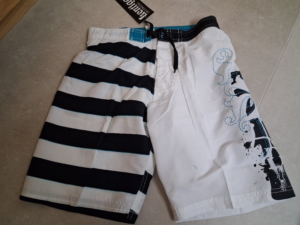 Nieuw! Wit zwart blauw zwembroek Lentiggini maat 140, Lentiggini, Ophalen of Verzenden, Jongen, Nieuw