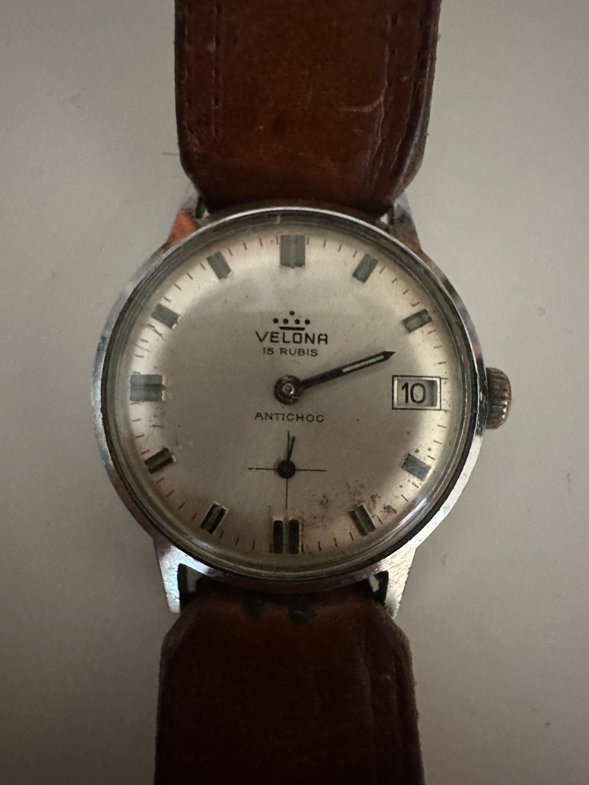Vintage horloge Velona mechanisch, Ophalen of Verzenden, Polshorloge, Overige merken