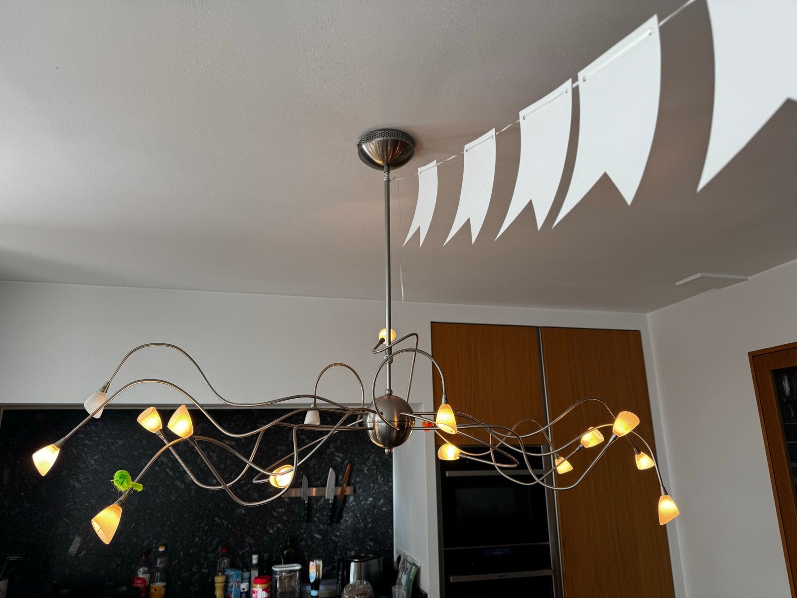 Lamp met 15 lichtpunten, Ophalen, Gebruikt, Metaal, E14 (klein)