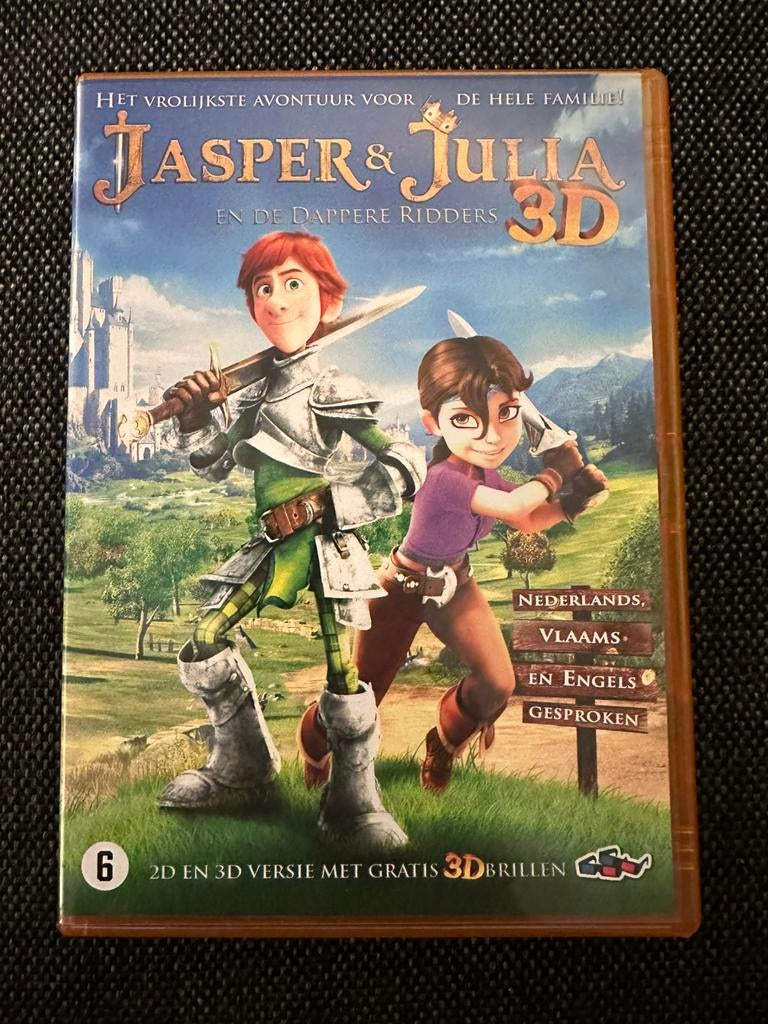 DVD Jasper & Julia en de dappere ridders (3D), Cd's en Dvd's, Alle leeftijden, Ophalen of Verzenden, Zo goed als nieuw