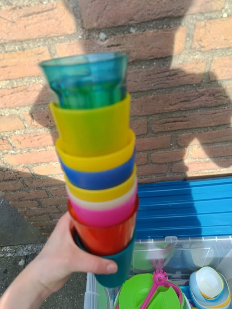 Diverse campingservies - kleurrijk en compleet, Ophalen of Verzenden