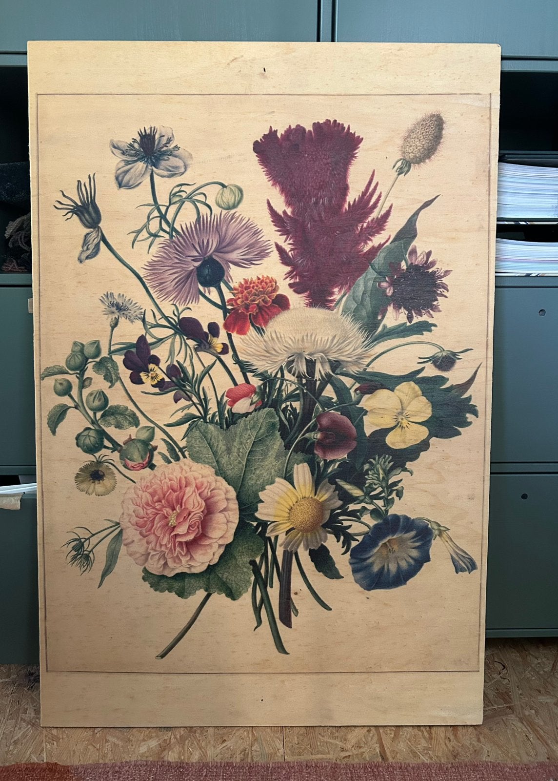 Kunstwerk bloemen, Ophalen of Verzenden, Zo goed als nieuw, Schilderij