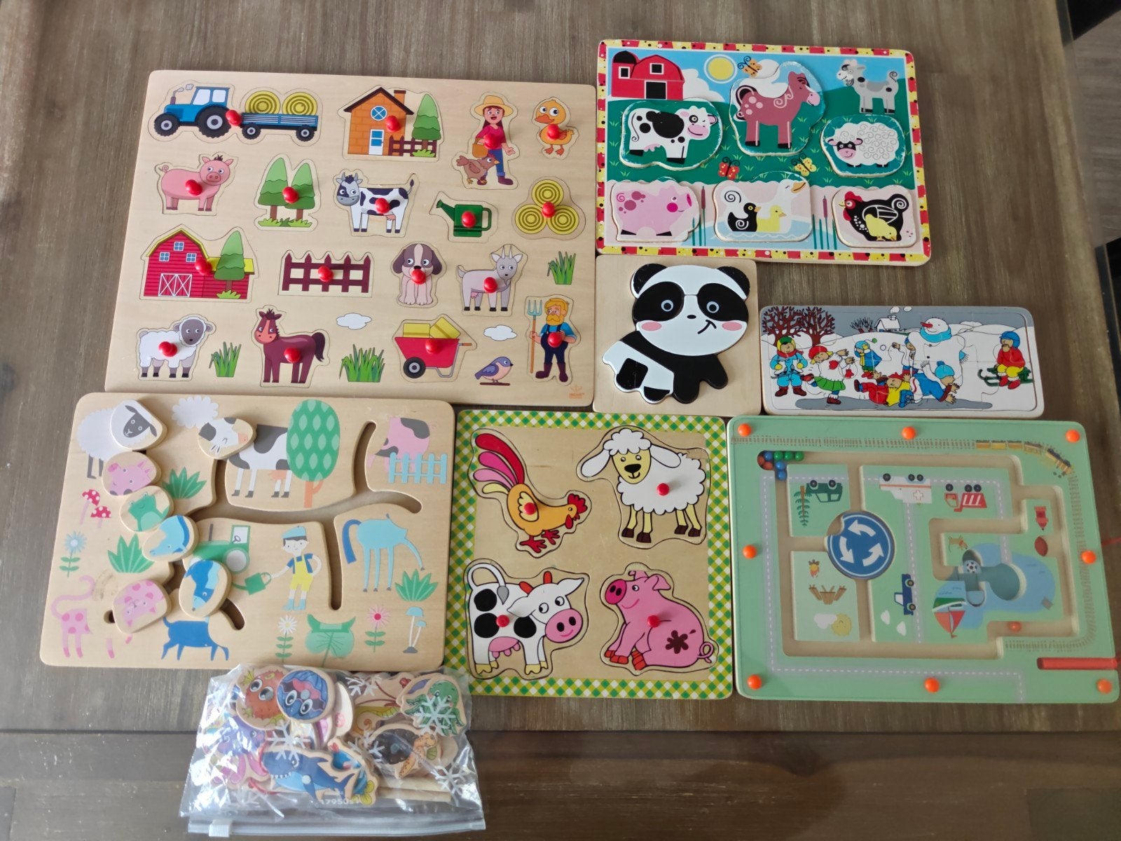 Diverse houten speelgoed: puzzels, visjes vangen en meer, Ophalen of Verzenden