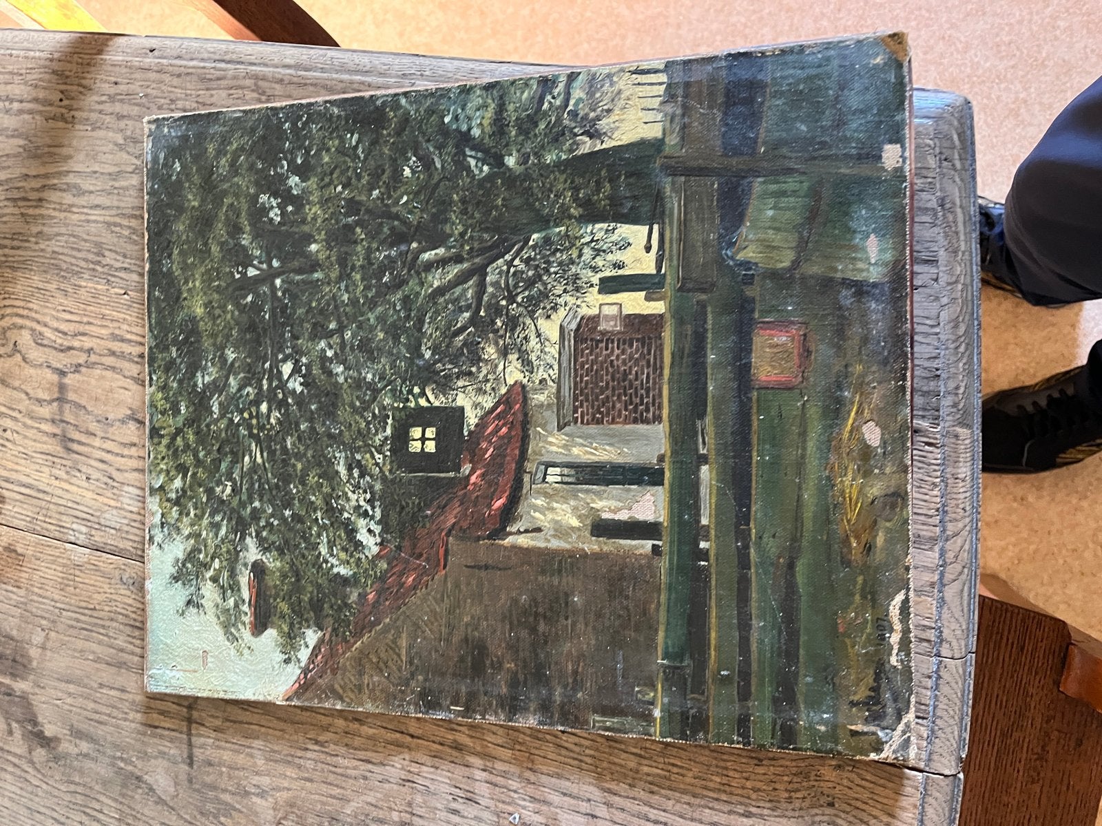 Oud Hollands Landschap Schilderij - Gesigneerd, Paneel, Oud hollands, Ophalen of Verzenden, Gesigneerd