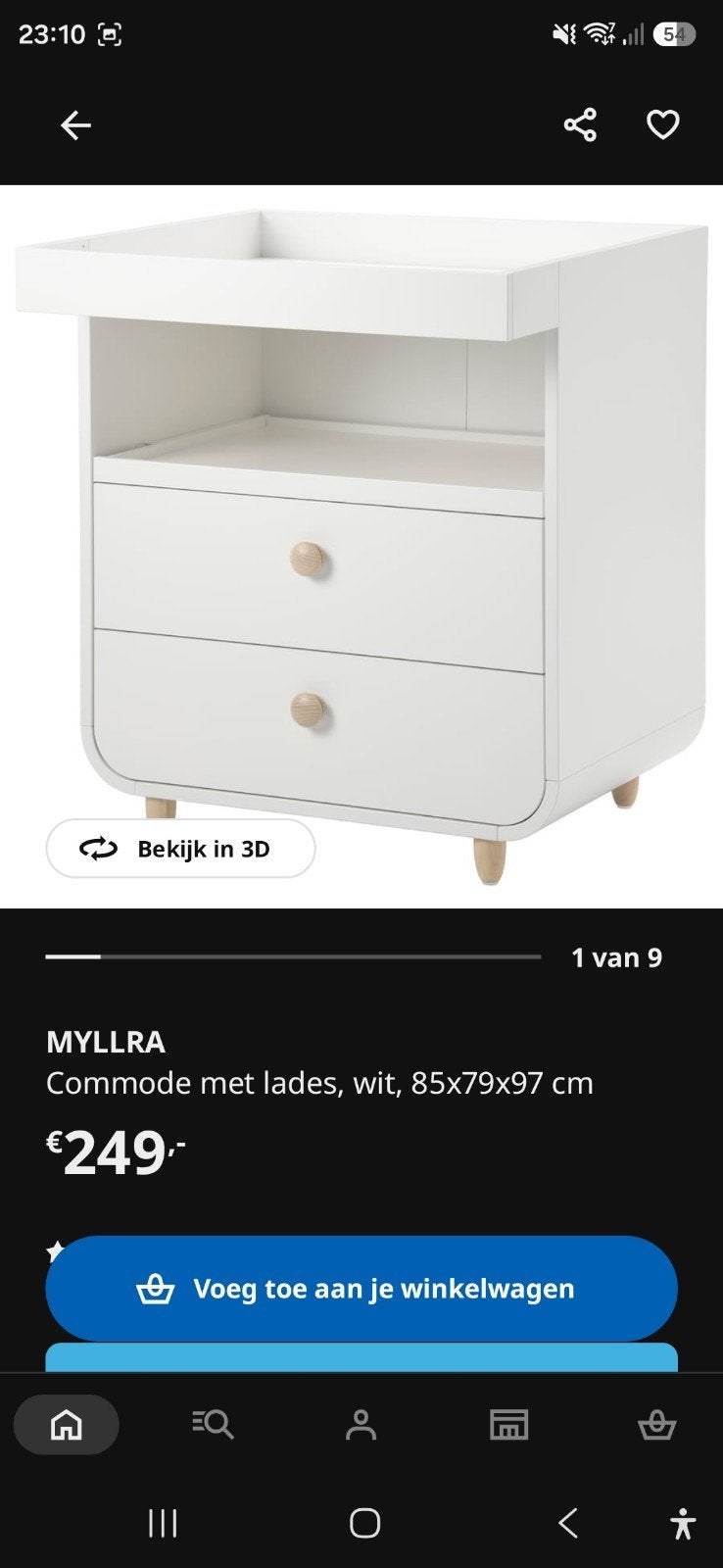MYLLRA Commode met lades, wit, Ophalen, Gebruikt, 70 cm of meer, 75 tot 100 cm