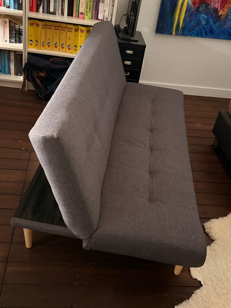 Grijze slaapbank / opklapbed, Huis en Inrichting, Slaapkamer | Slaapbanken, Ophalen, 100 cm, 190 cm of minder, Zo goed als nieuw