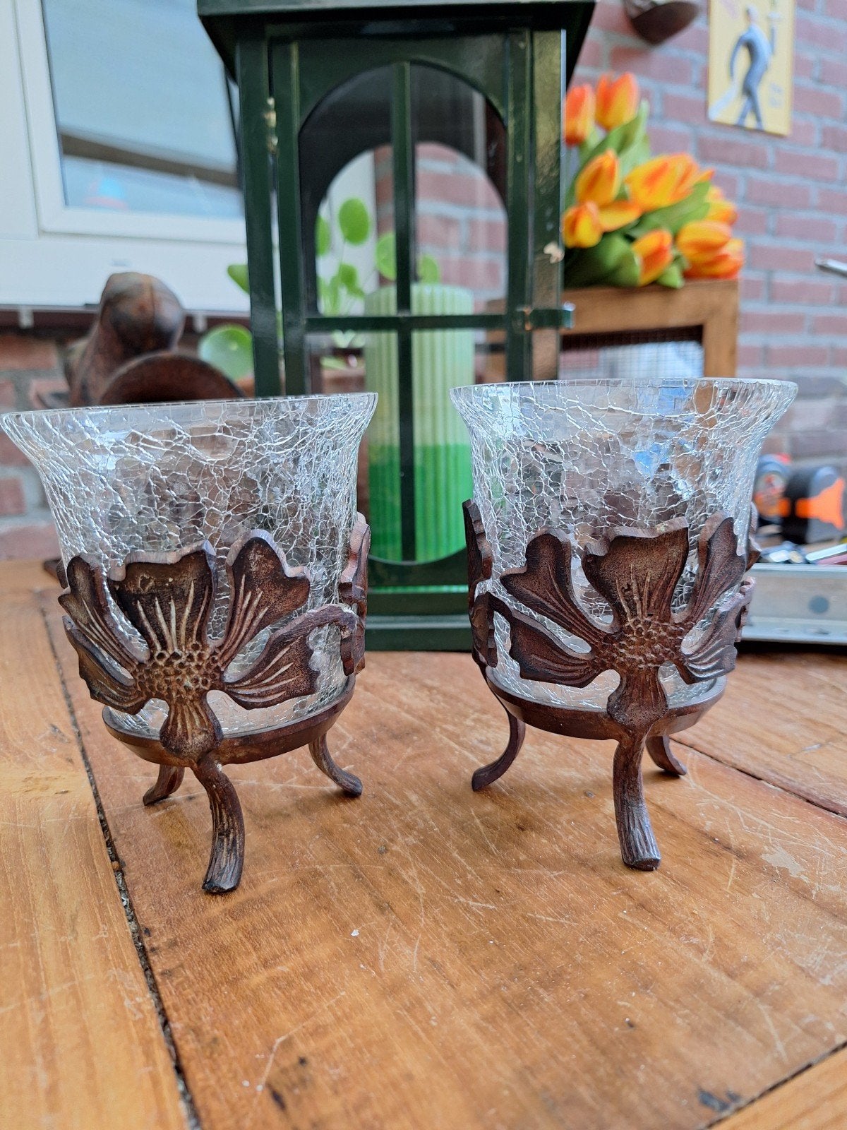 Metalen kaars/ waxine houders, Antiek en Kunst, Ophalen of Verzenden