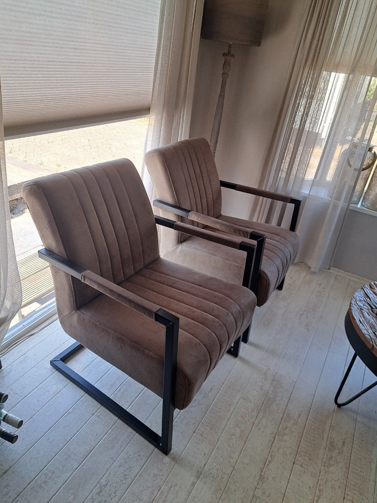 2 bruine fauteuils, Huis en Inrichting, Fauteuils, Ophalen, Gebruikt, 75 tot 100 cm, 50 tot 75 cm