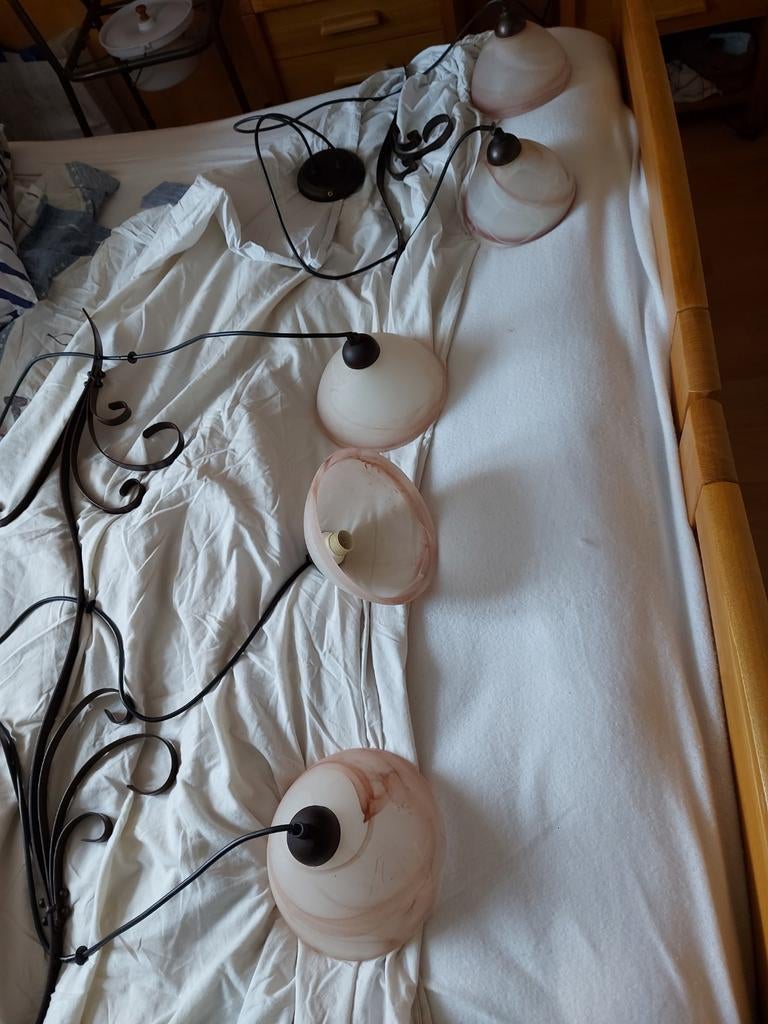 Te koop:  eettafel en salon tafel lampen, Ophalen, Eenpersoons, 90 cm