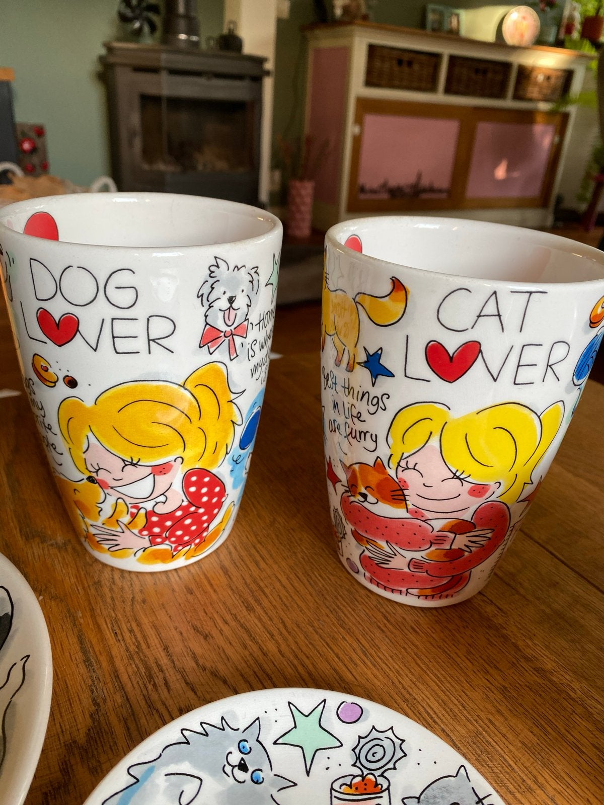Blond Amsterdam Dieren lijn servies - Dog Lover & Cat Lover, Ophalen of Verzenden, Zo goed als nieuw, Aardewerk, Blond Amsterdam