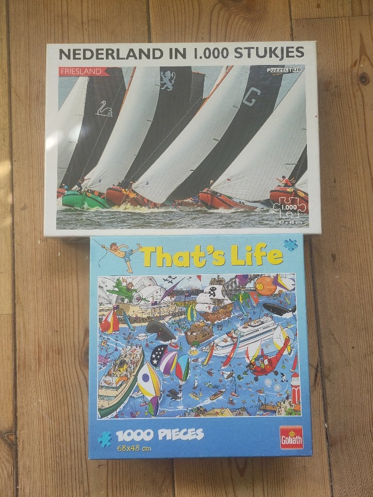 gratis af te halen 2 puzzels, Ophalen of Verzenden, 500 t/m 1500 stukjes, Gebruikt, Legpuzzel