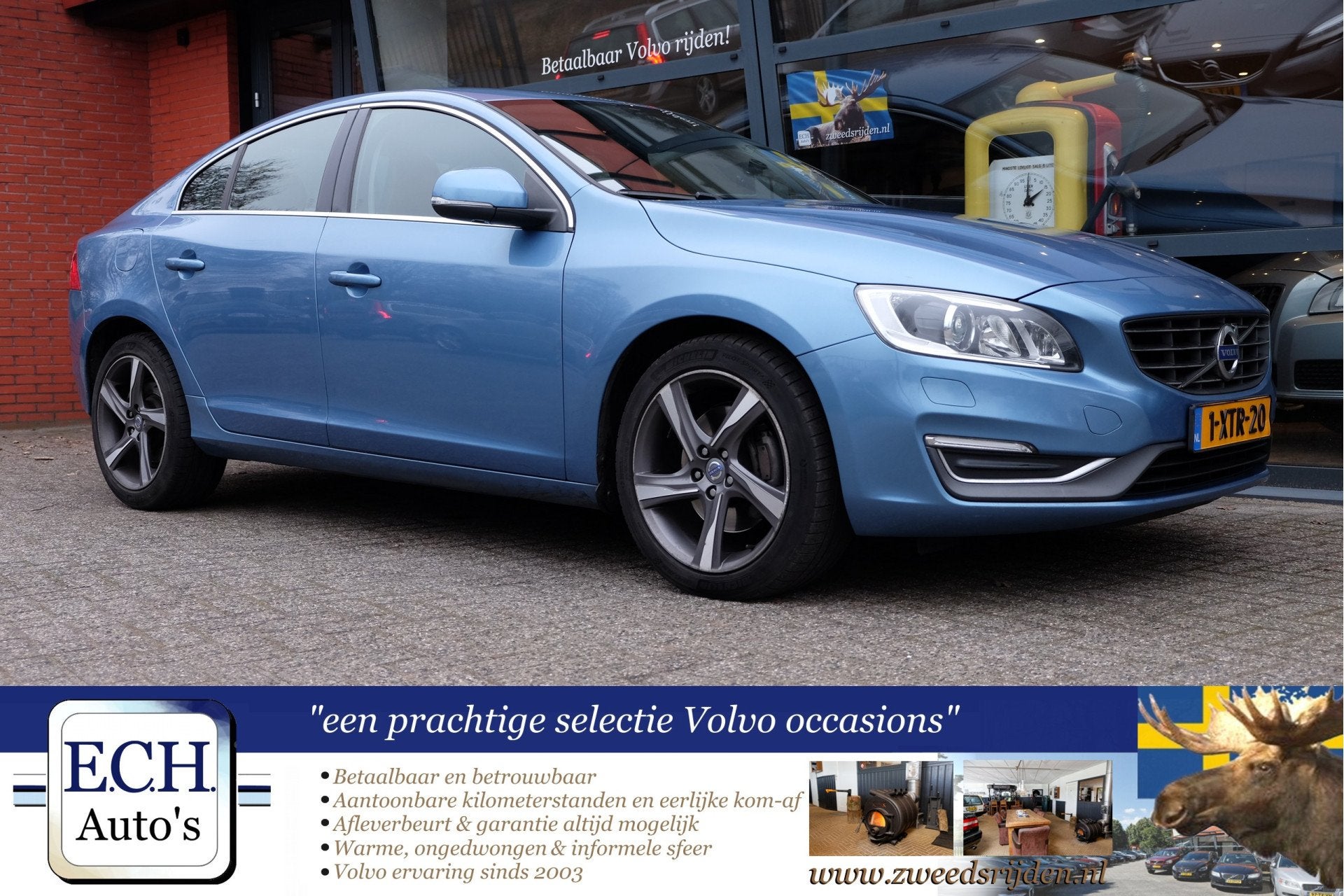 Volvo S60 2.0 T5 245 pk Aut. Summum, Cognac Leer, Xenon, Ele, Gebruikt, 4 cilinders, Blauw, S60
