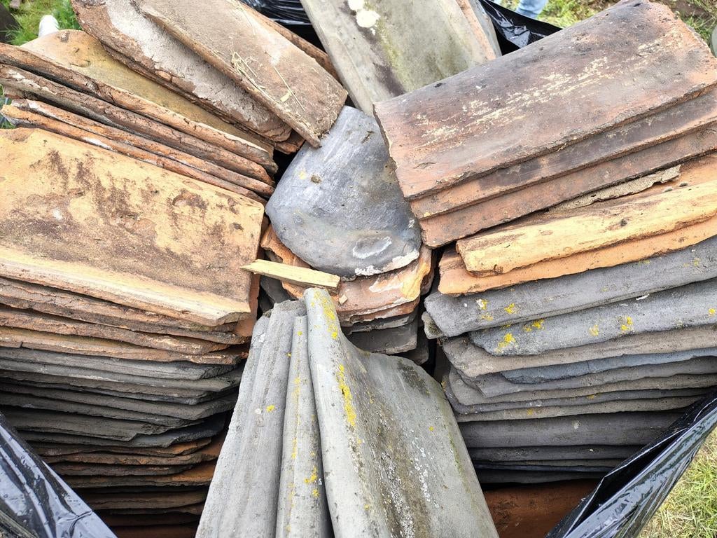 2 pallets oude keramische dakpannen - af te halen in Heelweg, Ophalen, Gebruikt, Steen of Klei, 15 m² of meer