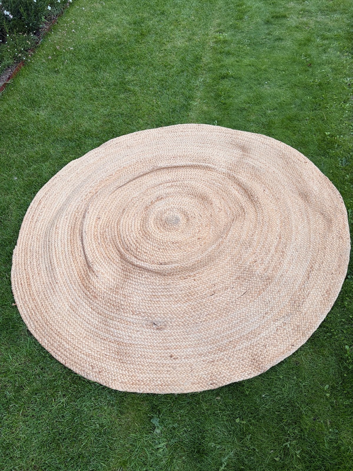 Rond Jute vloerkleed 180cm, Ophalen, Gebruikt, Beige, 150 tot 200 cm