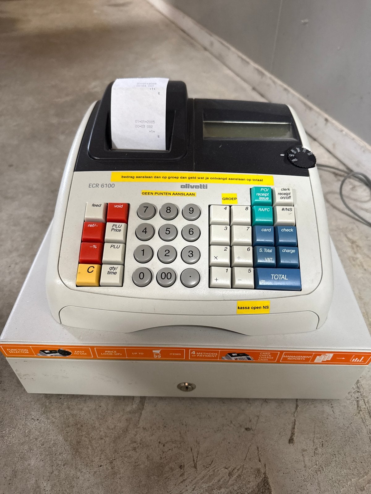 Olivetti ECR 6100 Kassaregister met Kassalade, Ophalen of Verzenden