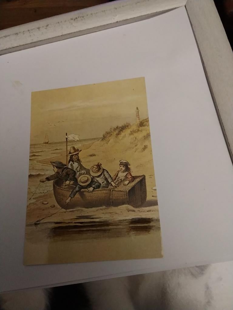 KINDEREN BIJ ZEE  IN EEN BOOT, Ophalen of Verzenden, Kinderen
