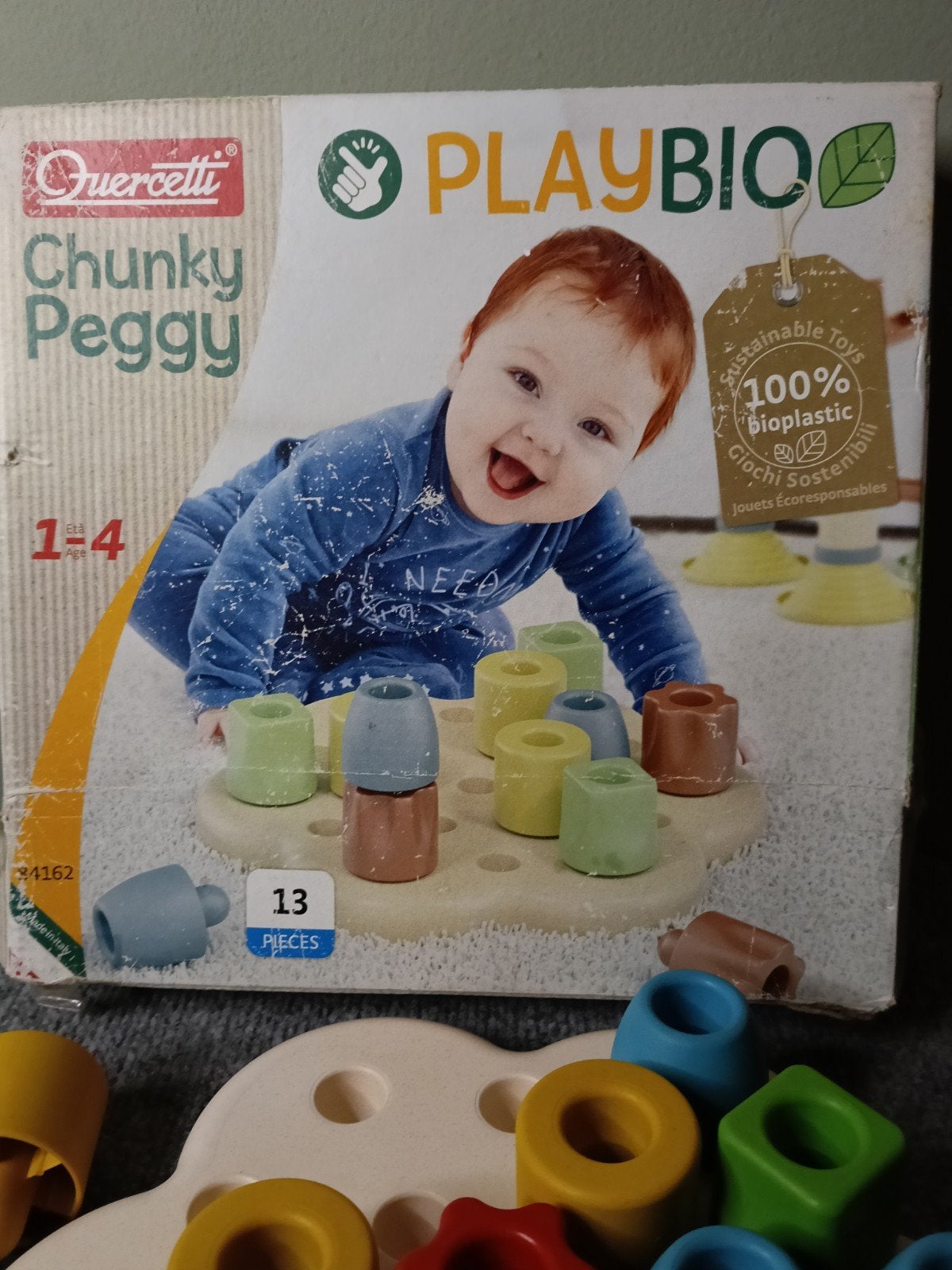 Quercetti Playbio Chunky Peggy - Stapelspel voor baby's, Via P. Veronese 10, 10152 Torino, Italië, Overige typen, Quercetti, Ophalen of Verzenden