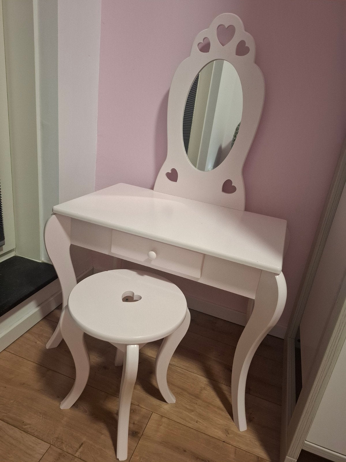 kinder kaptafel roze, Ophalen, Gebruikt, Hout