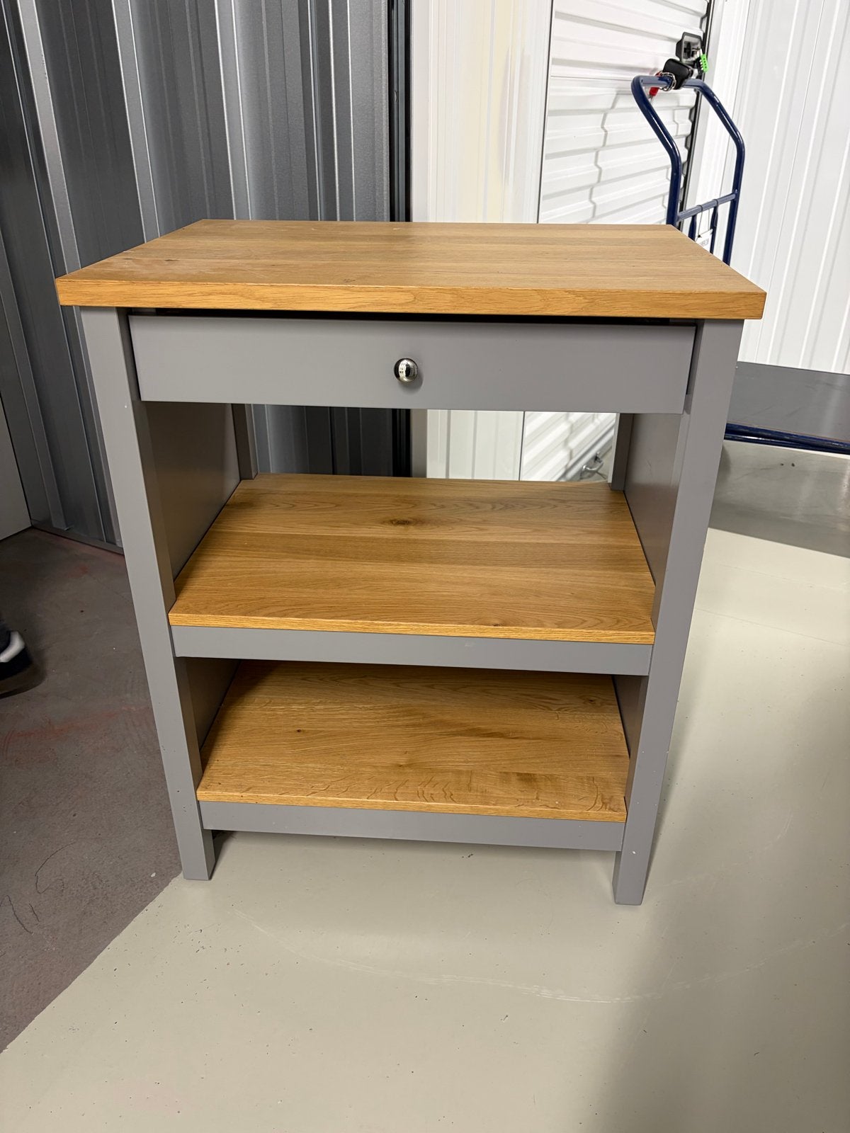 Houten keukeneiland met lade en twee planken, Ophalen, Gebruikt