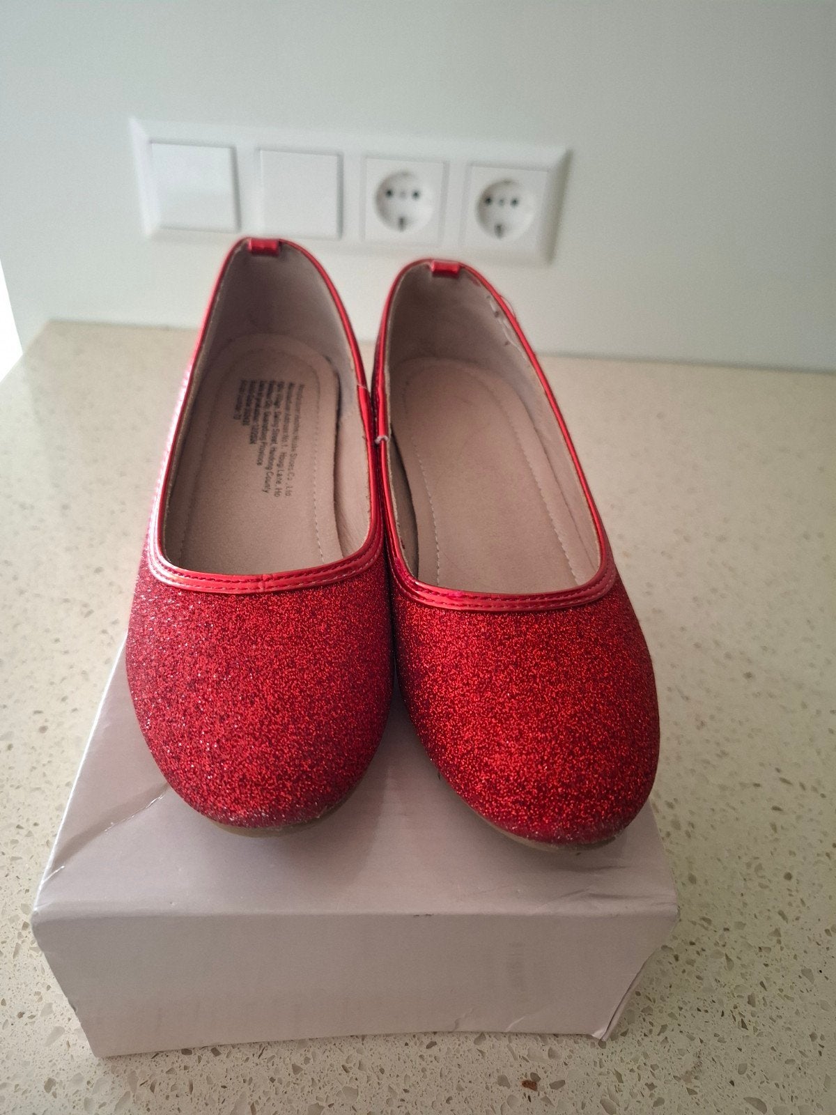 Prinsessen glitter schoenen rood maat 34, Ophalen of Verzenden, Zo goed als nieuw, Meisje, Schoenen