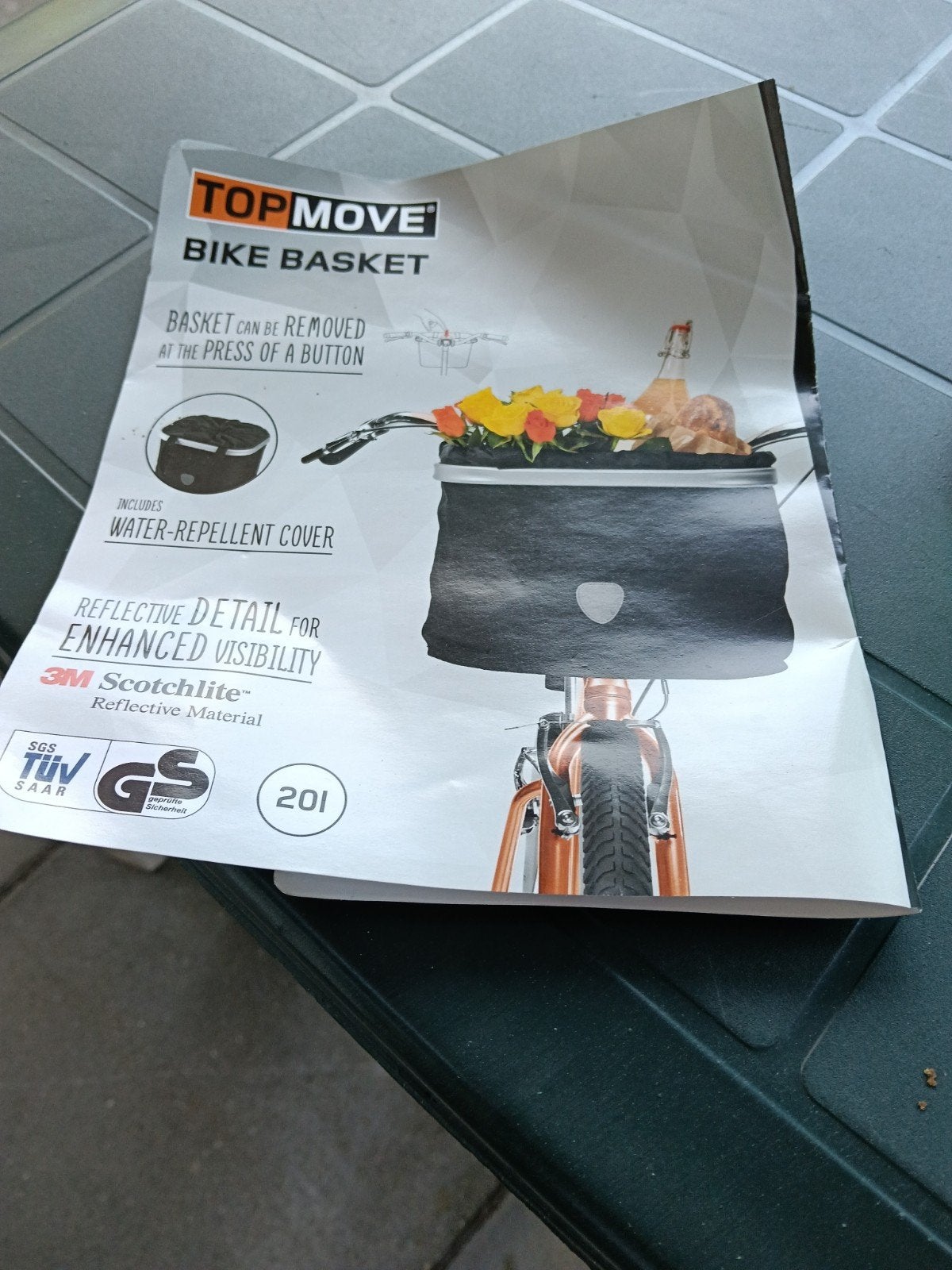 TOPMOVE Fietsmand met stuurbevestiging en regenhoes, Ophalen, Stuurbevestiging, Nieuw, TOPMOVE